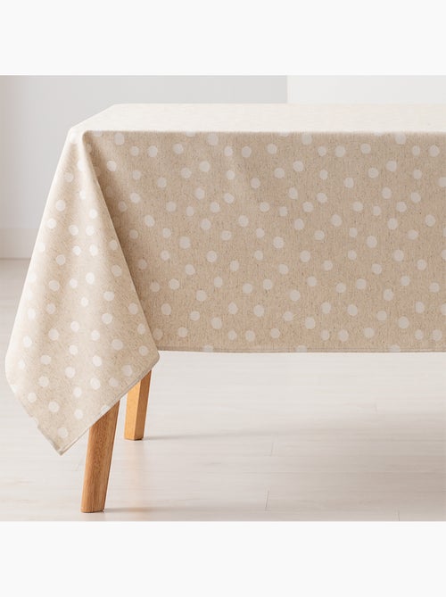 Tovaglia antimacchia con tessuto strutturato, motivo a puntini - Gamusi. - Kiabi