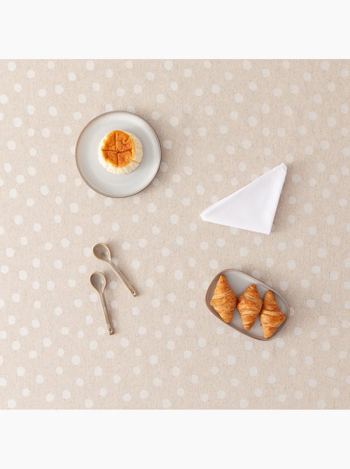 Tovaglia antimacchia con tessuto strutturato, motivo a puntini - Gamusi. - Kiabi