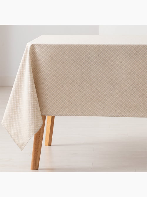 Tovaglia antimacchia con tessuto strutturato, motivo a quadretti a griglia - Gamusi. - Kiabi