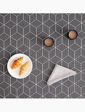 Tovaglia antimacchia con tessuto strutturato, motivo geometrico - Gamusi.