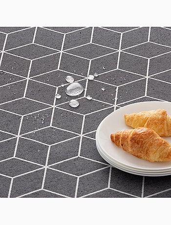 Tovaglia antimacchia con tessuto strutturato, motivo geometrico - Gamusi.