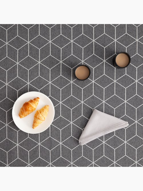 Tovaglia antimacchia con tessuto strutturato, motivo geometrico - Gamusi. - Kiabi