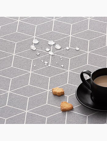 Tovaglia antimacchia con tessuto strutturato, motivo geometrico - Gamusi.