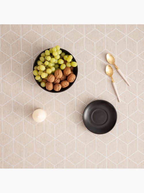 Tovaglia antimacchia con tessuto strutturato, motivo geometrico - Gamusi. - Kiabi