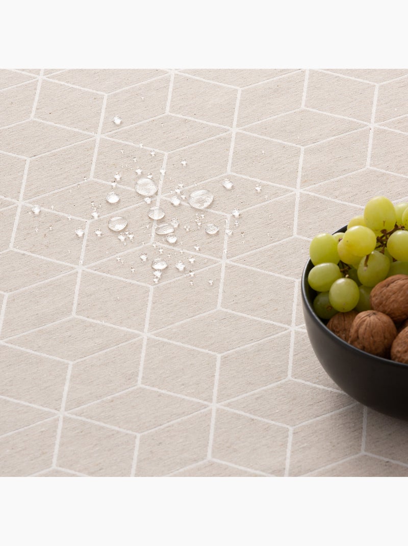 Tovaglia antimacchia con tessuto strutturato, motivo geometrico - Gamusi. Lino - Kiabi