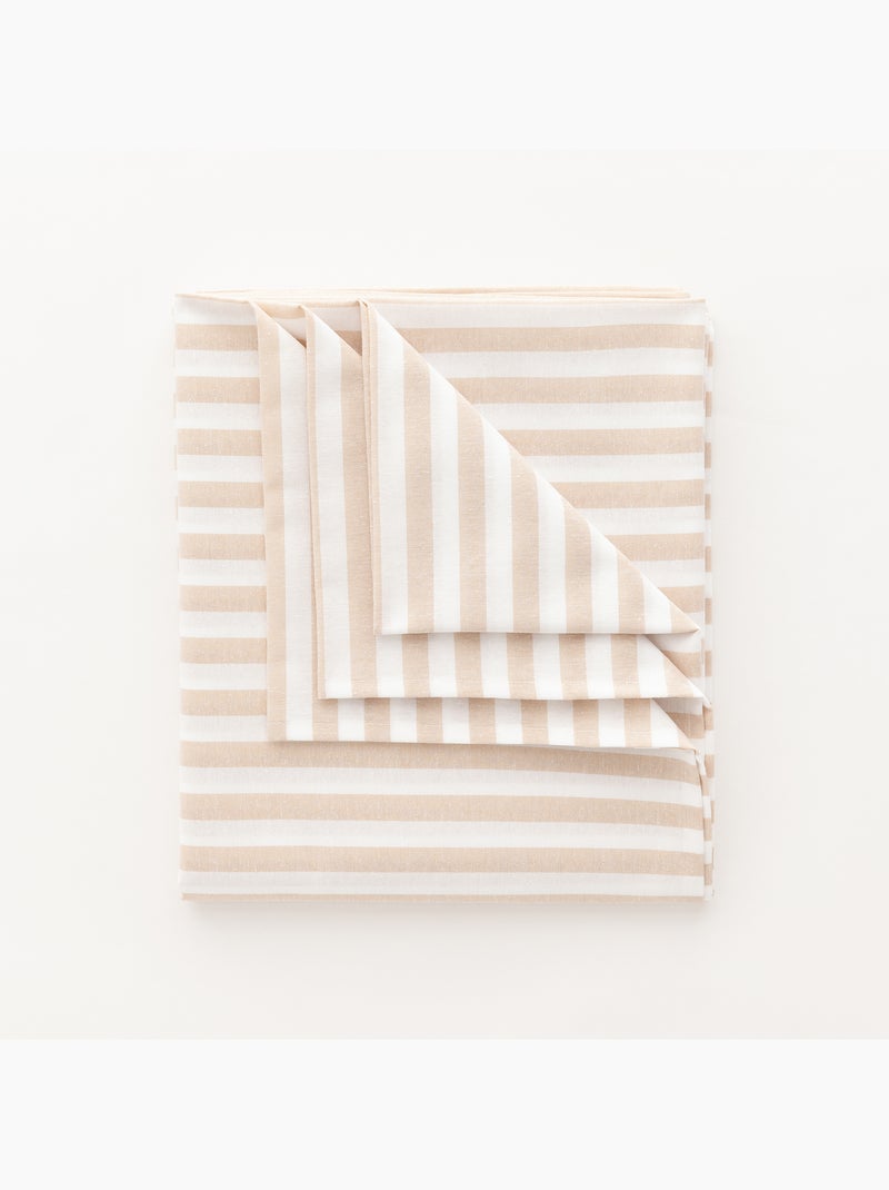 Tovaglia antimacchia in cotone a righe larghe - gamusi. Beige - Kiabi