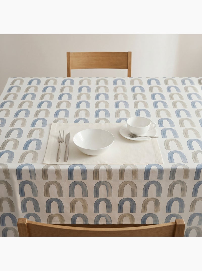 Tovaglia antimacchia stampata in stile mediterraneo, motivo Boho chic - Gamusi Blu - Kiabi