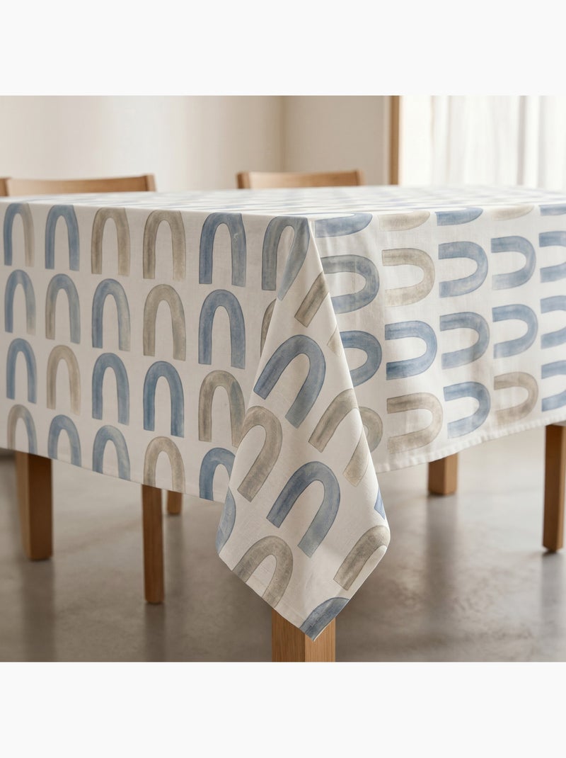 Tovaglia antimacchia stampata in stile mediterraneo, motivo Boho chic - Gamusi Blu - Kiabi