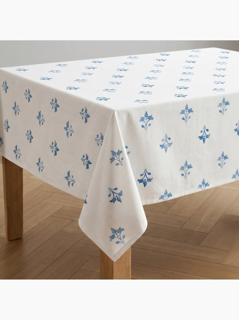 Tovaglia antimacchia stampata in stile mediterraneo, motivo floreale - Gamusi Blu - Kiabi
