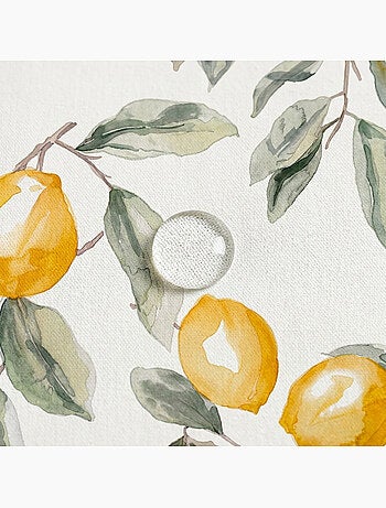 Tovaglia antimacchia stampata in stile mediterraneo, motivo limoni - Gamusi