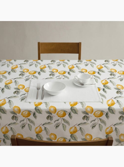 Tovaglia antimacchia stampata in stile mediterraneo, motivo limoni - Gamusi - Kiabi Tovaglia antimacchia stampata in stile mediterraneo, motivo limoni - Gamusi - Kiabi