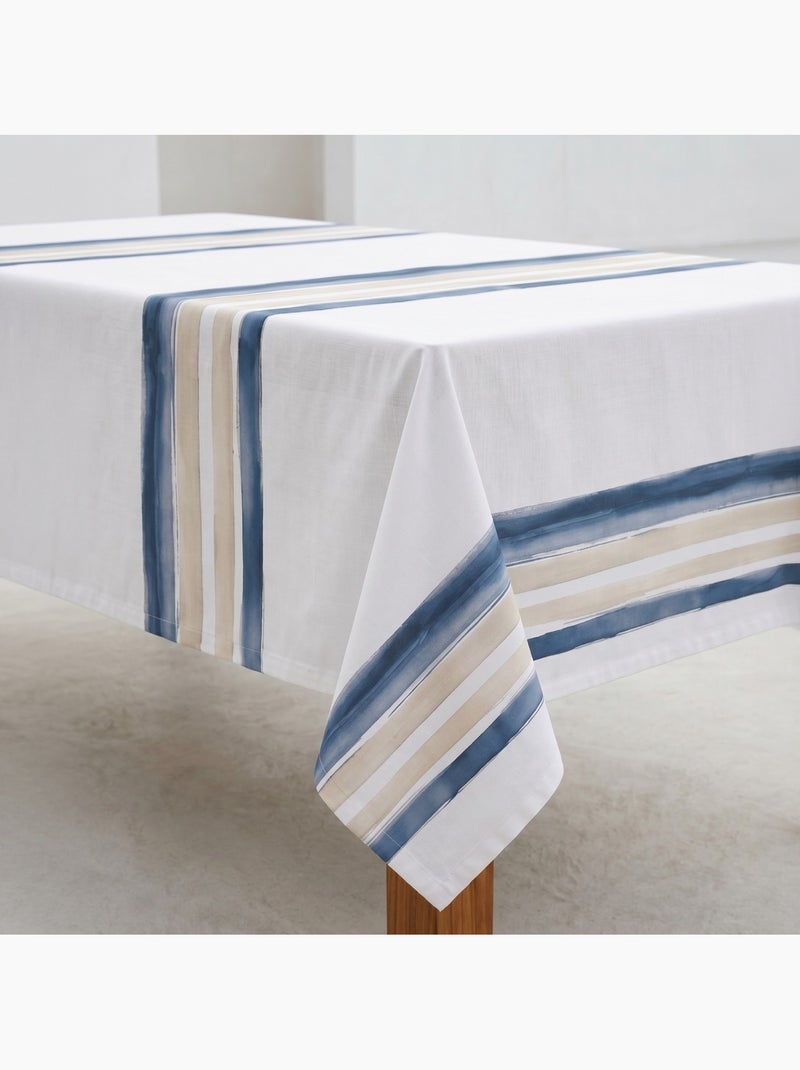 Tovaglia antimacchia stampata in stile mediterraneo, righe orizzontali - Gamusi Blu - Kiabi