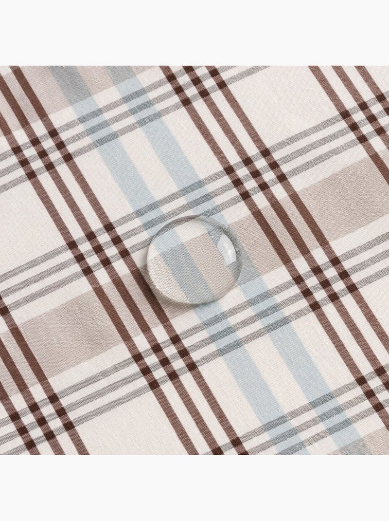 Tovaglia antimacchia tonda con motivo tartan, tatto e caduta naturale - Gamusi. Blu - Kiabi