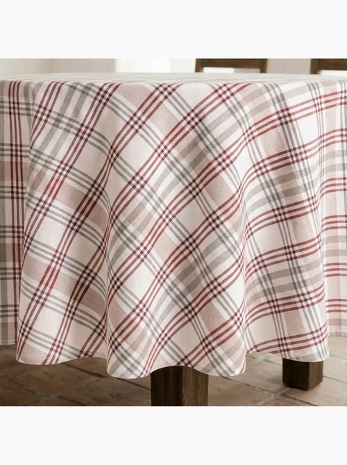 Tovaglia antimacchia tonda con motivo tartan, tatto e caduta naturale - Gamusi. - Kiabi