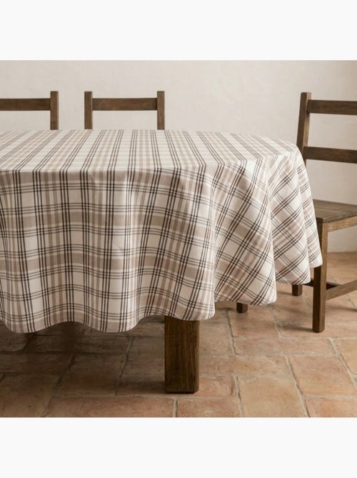 Tovaglia antimacchia tonda con motivo tartan, tatto e caduta naturale - Gamusi. - Kiabi