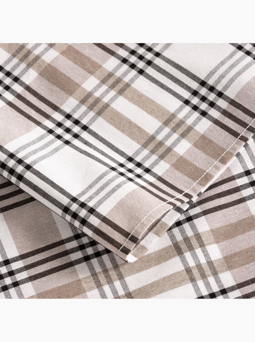 Tovaglia antimacchia tonda con motivo tartan, tatto e caduta naturale - Gamusi. - Kiabi