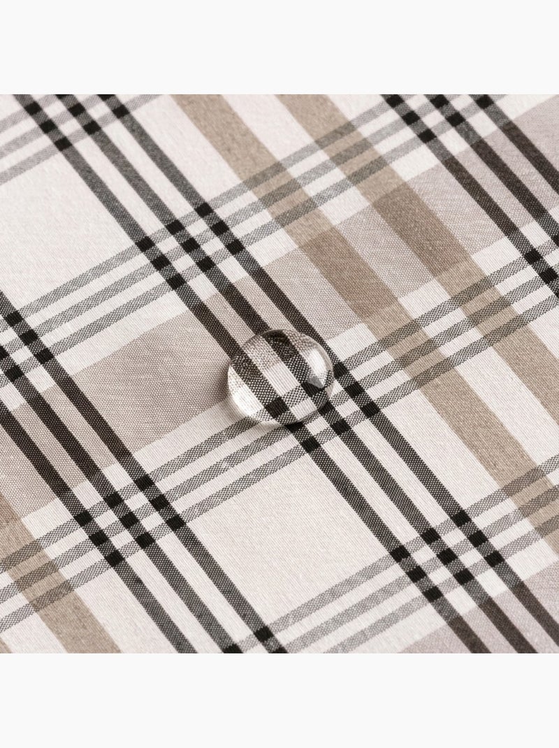 Tovaglia antimacchia tonda con motivo tartan, tatto e caduta naturale - Gamusi. Lino - Kiabi