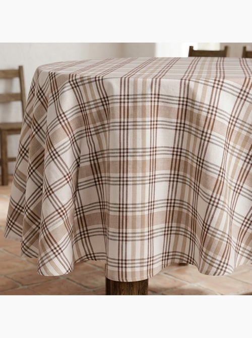 Tovaglia antimacchia tonda con motivo tartan, tatto e caduta naturale - Gamusi. - Kiabi
