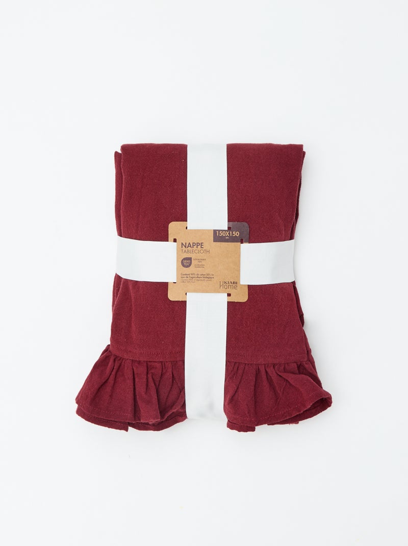 Tovaglia con volant (150 x 150 cm) Marrone - Kiabi