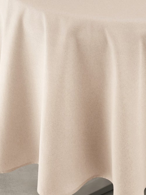 Tovaglia idrorepellente antimacchia effetto lino per tavolo rotondo - Kiabi