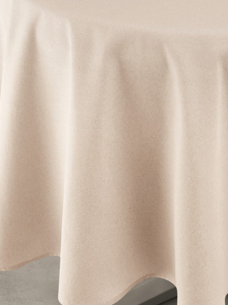 Tovaglia idrorepellente antimacchia effetto lino per tavolo rotondo Beige chiaro - Kiabi