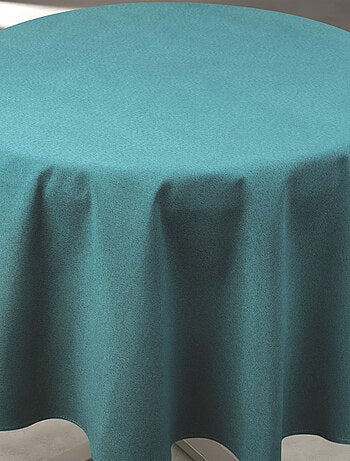 Tovaglia idrorepellente antimacchia effetto lino per tavolo rotondo