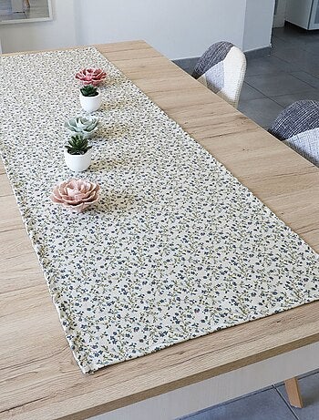 Tovaglia in cotone e lino naturale FLORALIE