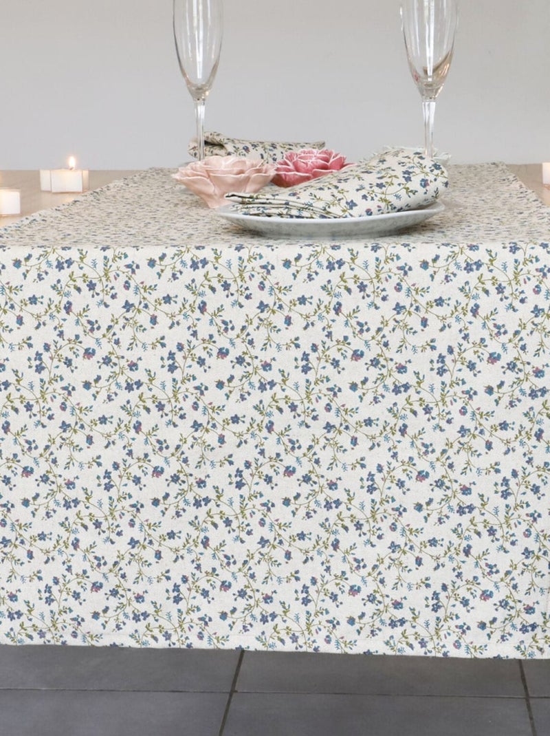 Tovaglia in cotone e lino naturale FLORALIE Rosso - Kiabi