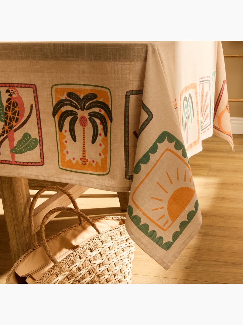 Tovaglia in cotone tropicale idrorepellente Beige - Kiabi