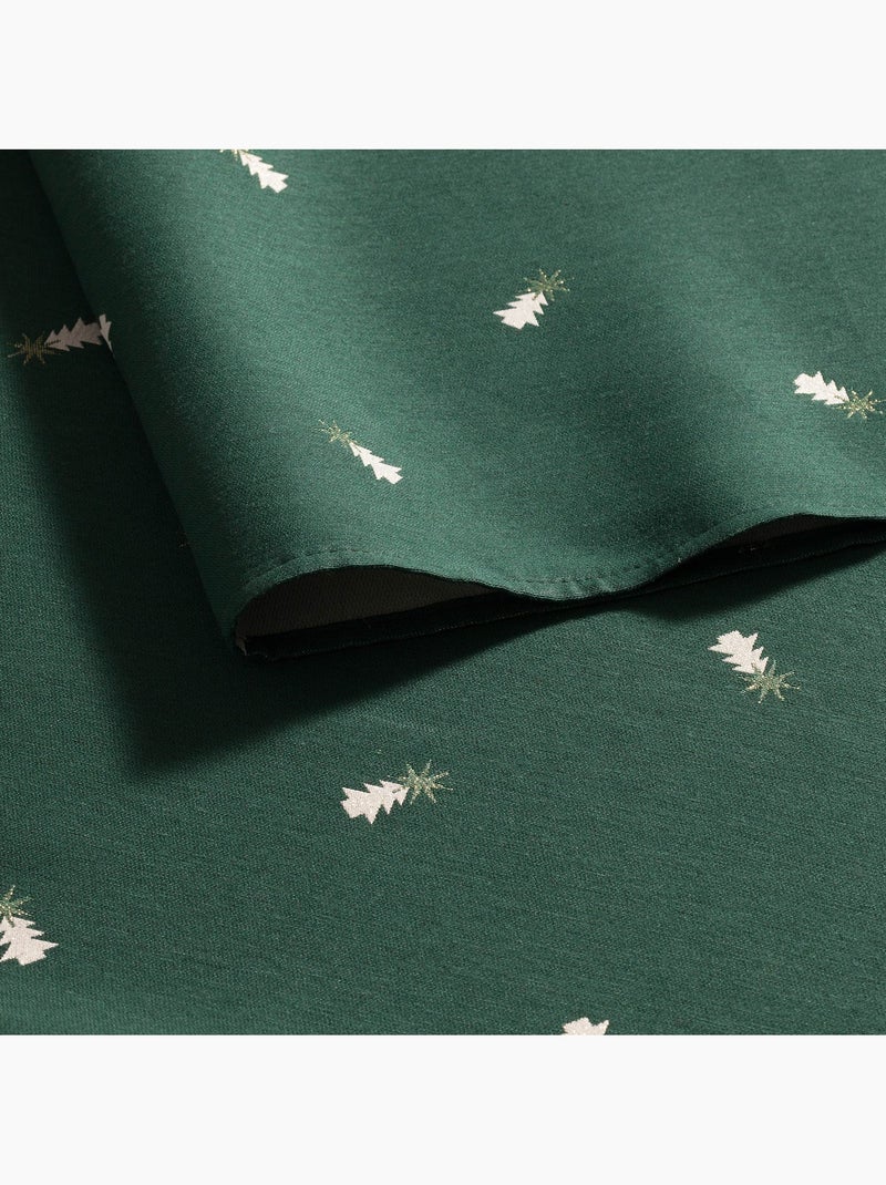 Tovaglia natalizia con filo lurex e abeti ricamati in rilievo - gamusi. Verde - Kiabi