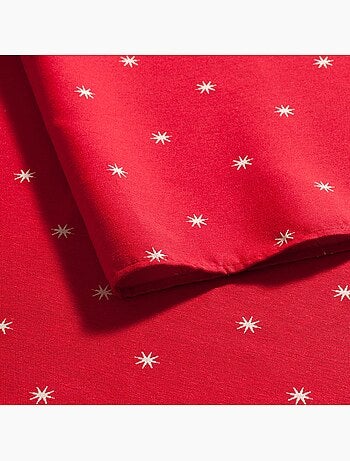Tovaglia natalizia con filo lurex e stelle ricamate in rilievo - gamusi.