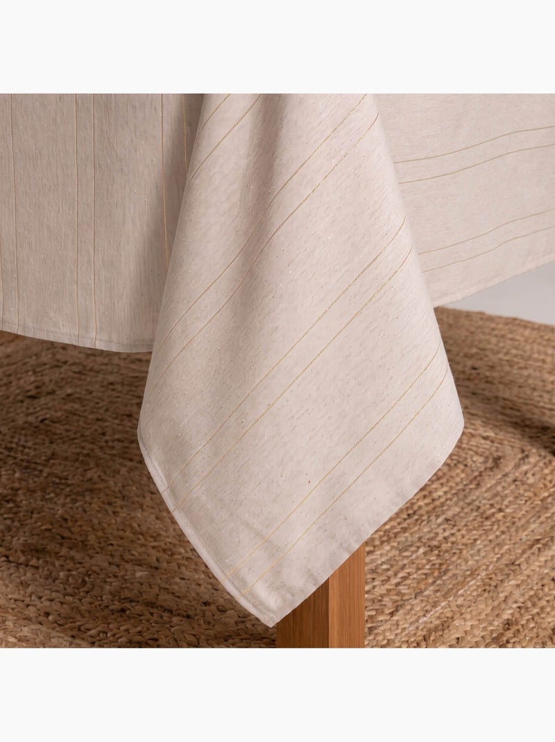 Tovaglia natalizia con righe in filo lurex in rilievo - gamusi. Beige - Kiabi