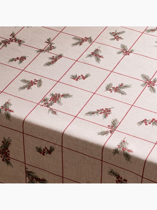 Tovaglia natalizia effetto lino naturale con stampa a quadri - gamusi. - Kiabi Tovaglia natalizia effetto lino naturale con stampa a quadri - gamusi. - Kiabi