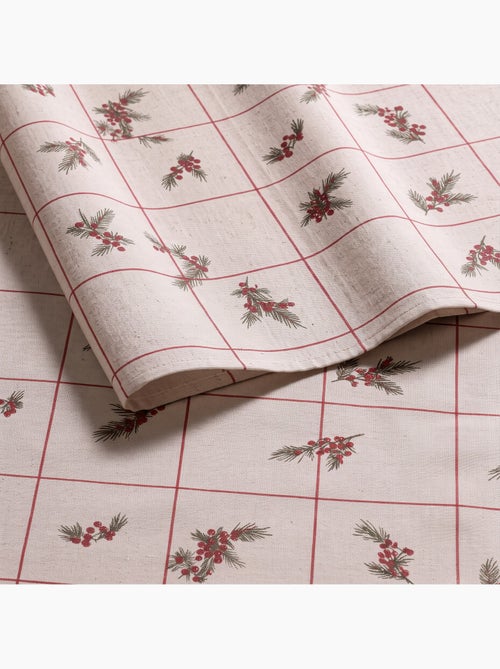 Tovaglia natalizia effetto lino naturale con stampa a quadri - gamusi. - Kiabi Tovaglia natalizia effetto lino naturale con stampa a quadri - gamusi. - Kiabi