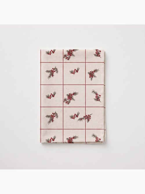 Tovaglia natalizia effetto lino naturale con stampa a quadri - gamusi. - Kiabi Tovaglia natalizia effetto lino naturale con stampa a quadri - gamusi. - Kiabi