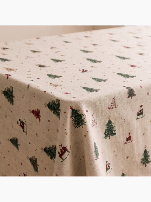 Tovaglia natalizia effetto lino naturale con stampa alpina - gamusi. - Kiabi
