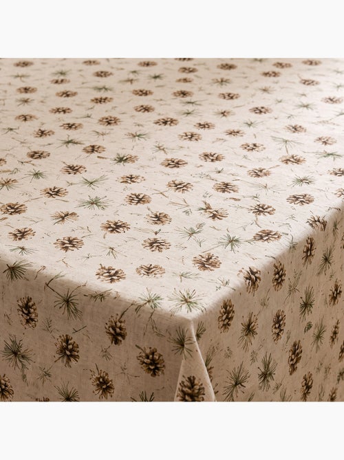 Tovaglia natalizia effetto lino naturale con stampa di pini - gamusi. - Kiabi Tovaglia natalizia effetto lino naturale con stampa di pini - gamusi. - Kiabi