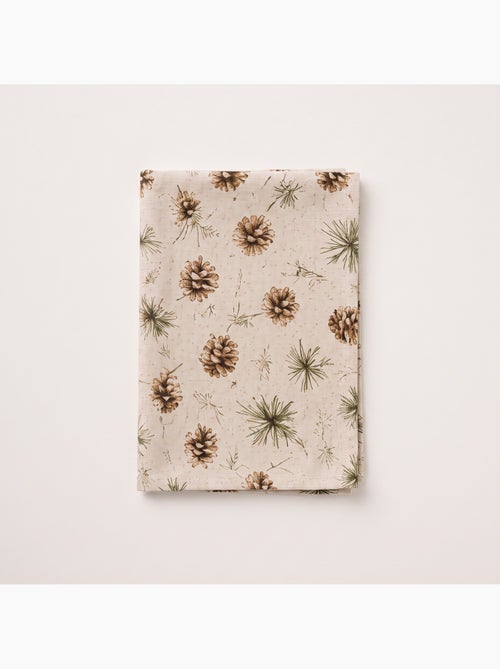 Tovaglia natalizia effetto lino naturale con stampa di pini - gamusi. - Kiabi Tovaglia natalizia effetto lino naturale con stampa di pini - gamusi. - Kiabi