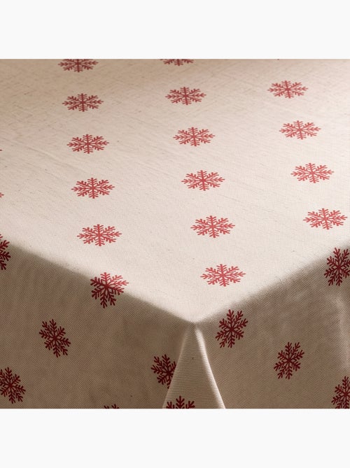 Tovaglia natalizia effetto lino naturale con stampa fiocchi di neve - gamusi. - Kiabi Tovaglia natalizia effetto lino naturale con stampa fiocchi di neve - gamusi. - Kiabi