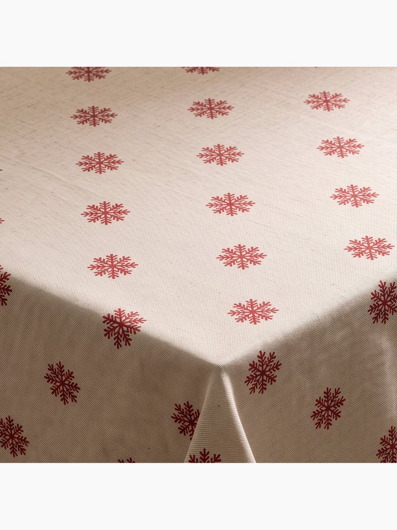 Tovaglia natalizia effetto lino naturale con stampa fiocchi di neve - gamusi. Lino - Kiabi
