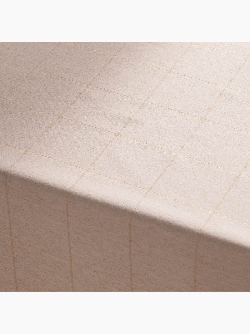 Tovaglia natalizia in cotone a quadri con filo lurex in rilievo - gamusi. Beige - Kiabi