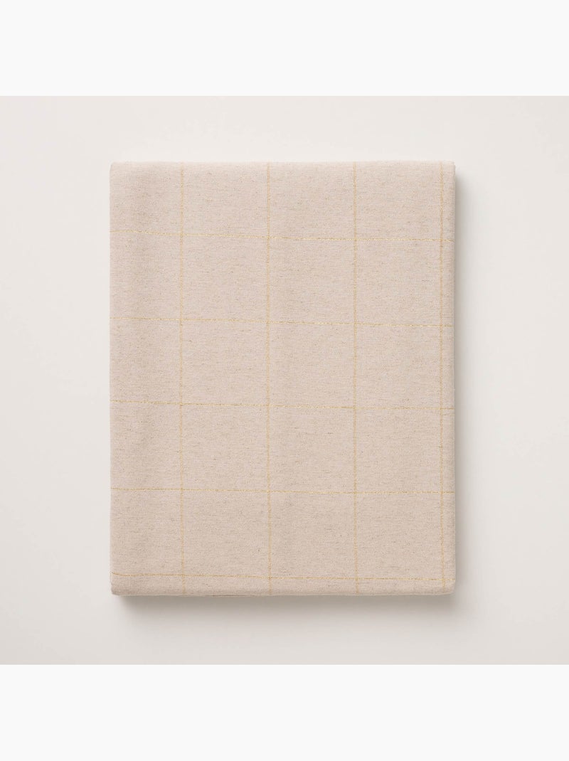 Tovaglia natalizia in cotone a quadri con filo lurex in rilievo - gamusi. Beige - Kiabi