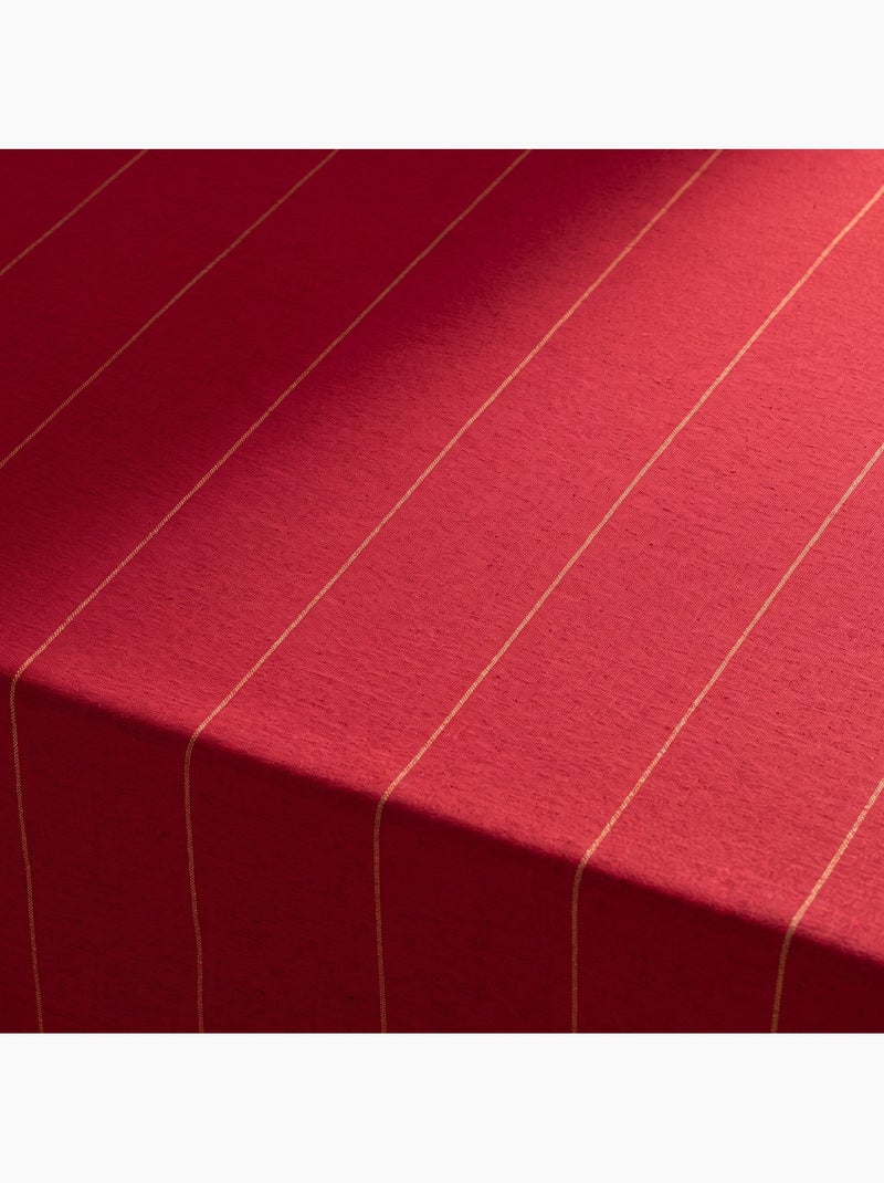 Tovaglia natalizia in cotone a righe con filo lurex in rilievo - gamusi. Rosso - Kiabi