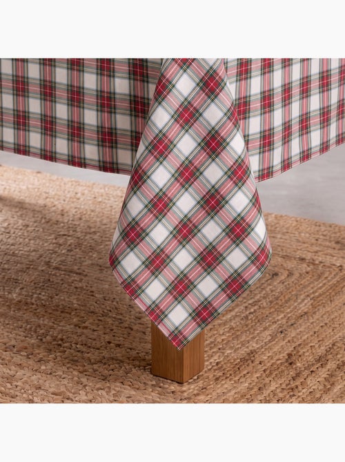 Tovaglia natalizia in cotone, filo dorato in rilievo, motivo tartan - gamusi - Kiabi Tovaglia natalizia in cotone, filo dorato in rilievo, motivo tartan - gamusi - Kiabi