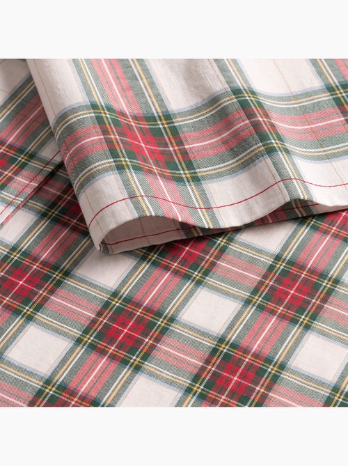 Tovaglia natalizia in cotone, filo dorato in rilievo, motivo tartan - gamusi - Kiabi Tovaglia natalizia in cotone, filo dorato in rilievo, motivo tartan - gamusi - Kiabi