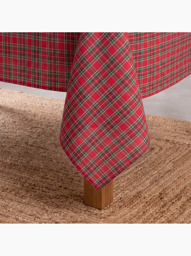Tovaglia natalizia in cotone, filo dorato in rilievo, motivo tartan - gamusi Rosso - Kiabi