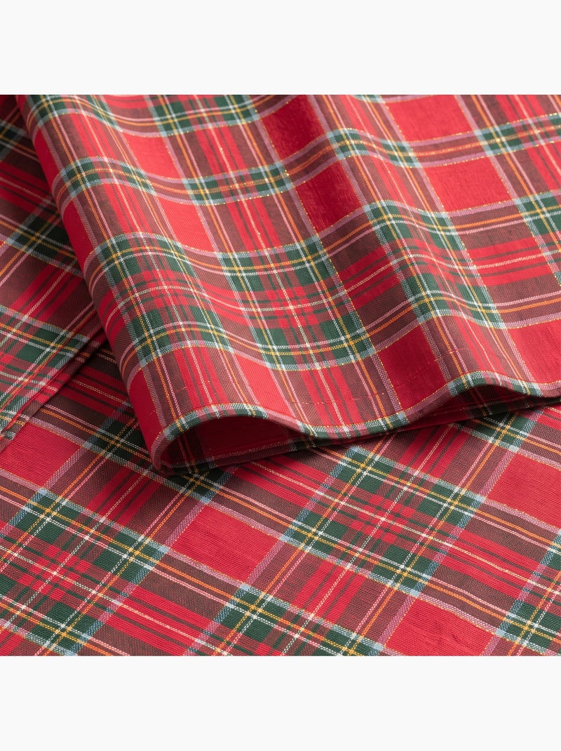 Tovaglia natalizia in cotone, filo dorato in rilievo, motivo tartan - gamusi Rosso - Kiabi