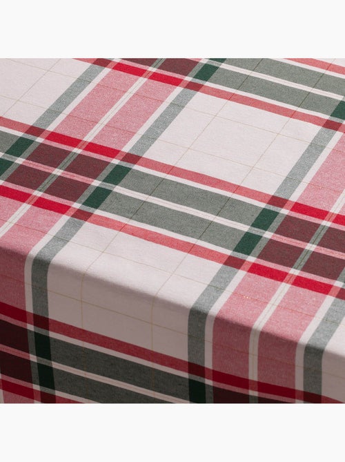Tovaglia natalizia in cotone testurizzato con filo lurex in rilievo, motivo tartan - gamusi. - Kiabi Tovaglia natalizia in cotone testurizzato con filo lurex in rilievo, motivo tartan - gamusi. - Kiabi