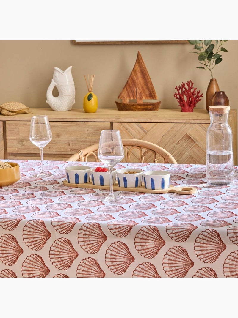 Tovaglia oceania 300x150cm terracotta stampa conchiglie Terracotta - Kiabi