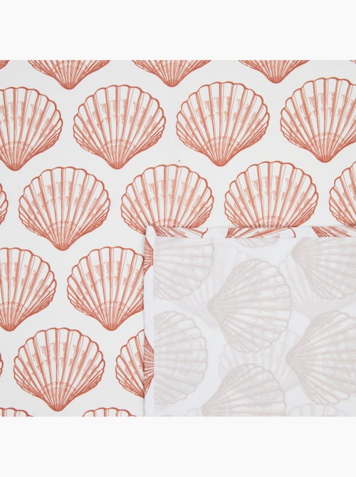 Tovaglia oceania 300x150cm terracotta stampa conchiglie - Kiabi